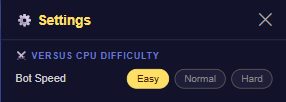 Floor Is Lava Versus CPU Difficulty setting with Easy, Normal and Hard bot-speed options